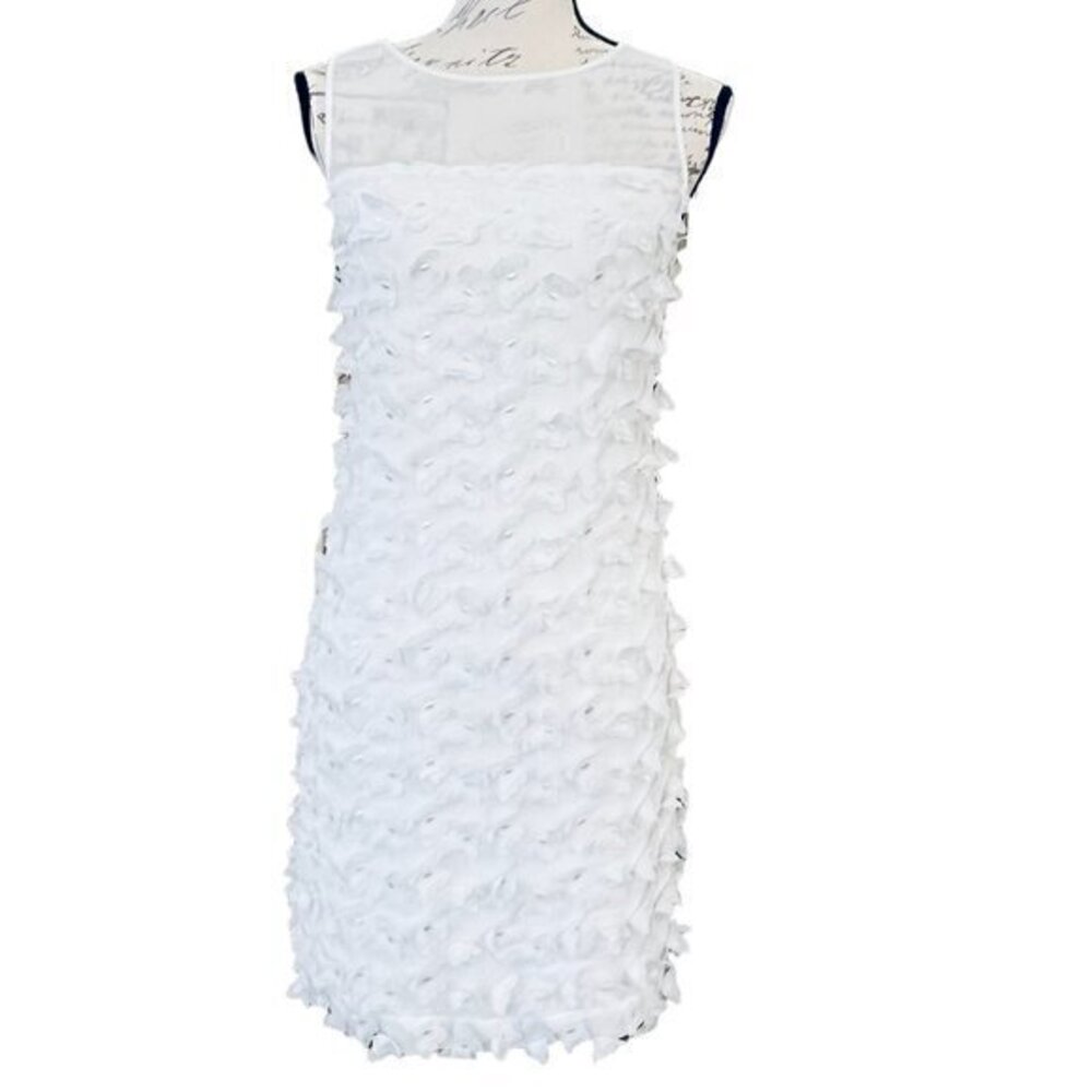 KARL LAGERFELD PARIS Sleeveless Midi Dress Women's White Silver Butterflies SZ 2